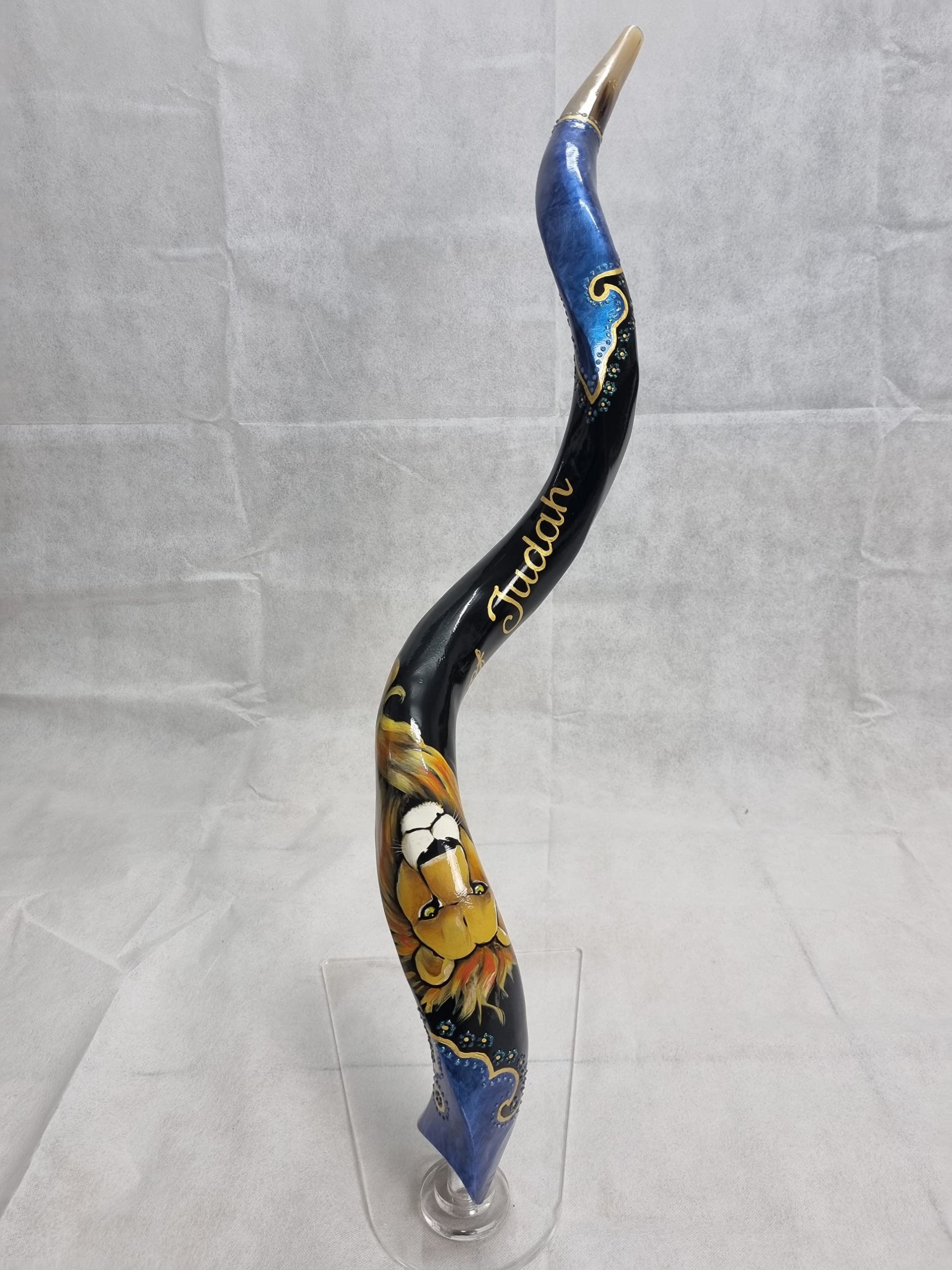 Sale for shofar Yemenite Polish Horn Size 46" Paint Painted Kudu lion of Judah From Israel Active