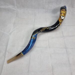 Sale for shofar Yemenite Polish Horn Size 46" Paint Painted Kudu lion of Judah From Israel Active