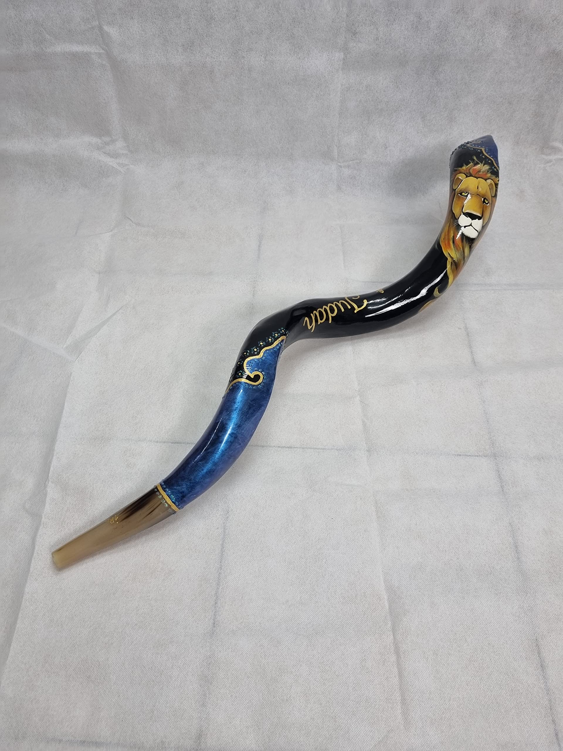 Sale for shofar Yemenite Polish Horn Size 46" Paint Painted Kudu lion of Judah From Israel Active