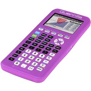 Guerrilla Silicone Case for Texas Instruments TI-84 Plus CE Color Edition Graphing Calculator With Screen protector and Graphing Ruler, Purple