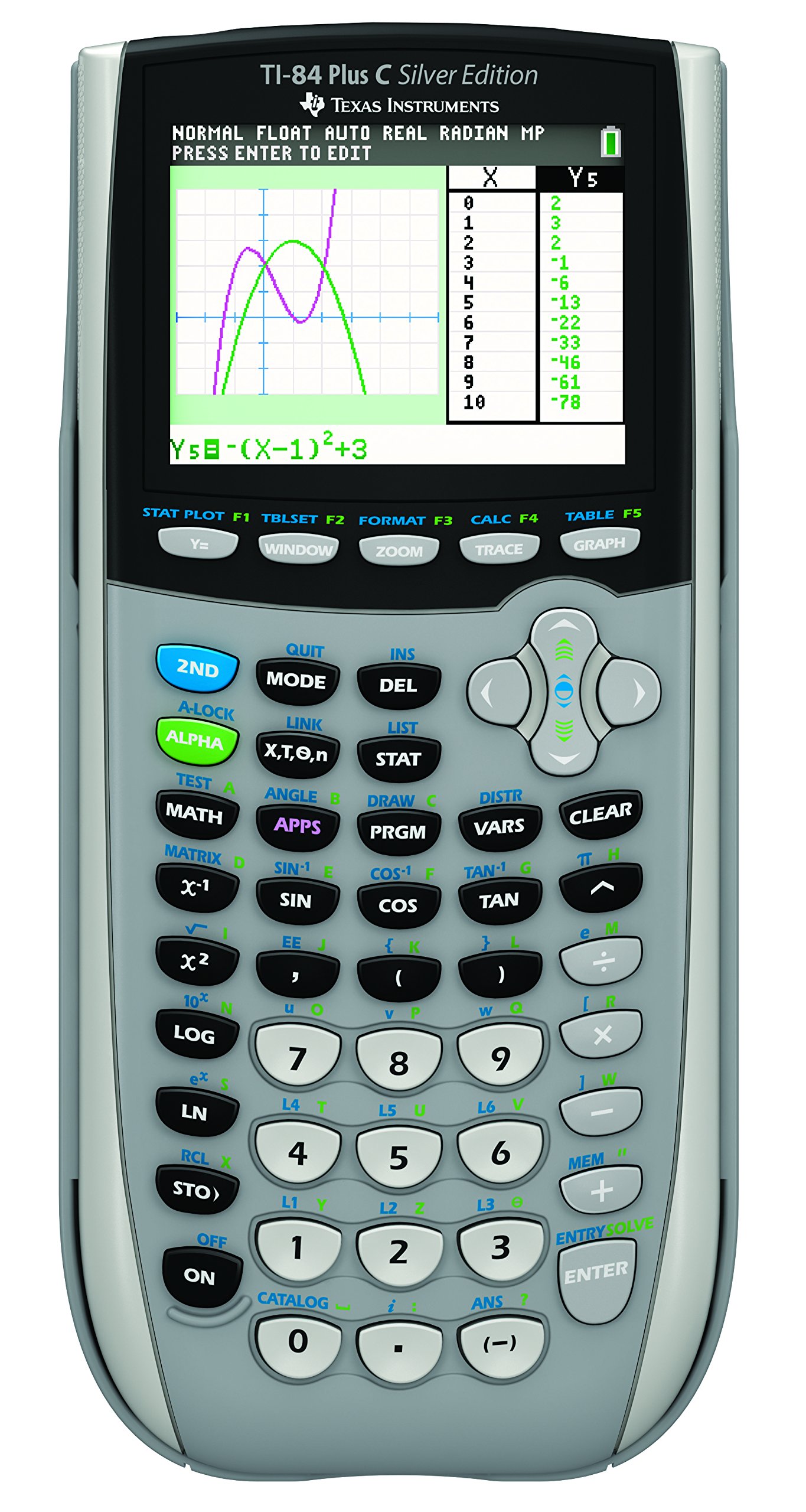 Texas Instruments 84PLSEC/TBL/1L1/L Graphing Calculator, Sliver