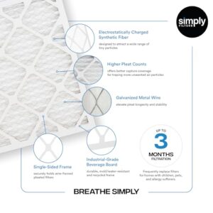 Simply Filters 14x24x1 MERV 8, MPR 600, Air Filter (6 Pack) - Actual Size: 13.75"x23.75"x0.75" HVAC, AC Furnace Air Filter