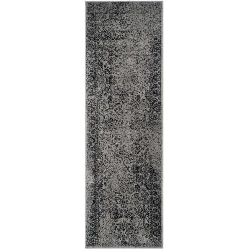 SAFAVIEH Adirondack Collection Area Rug - 9' x 12', Grey & Black, Oriental Distressed Design, Non-Shedding & Easy Care, Ideal for High Traffic Areas in Living Room, Bedroom (ADR109B)