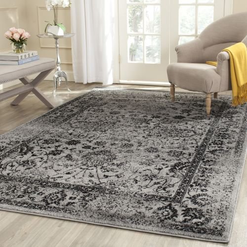 SAFAVIEH Adirondack Collection Area Rug - 9' x 12', Grey & Black, Oriental Distressed Design, Non-Shedding & Easy Care, Ideal for High Traffic Areas in Living Room, Bedroom (ADR109B)