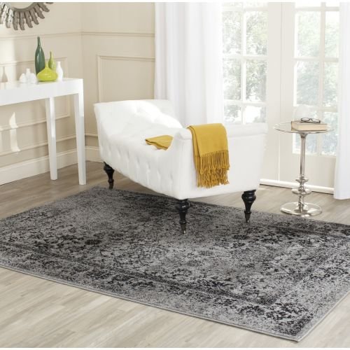 SAFAVIEH Adirondack Collection Area Rug - 9' x 12', Grey & Black, Oriental Distressed Design, Non-Shedding & Easy Care, Ideal for High Traffic Areas in Living Room, Bedroom (ADR109B)