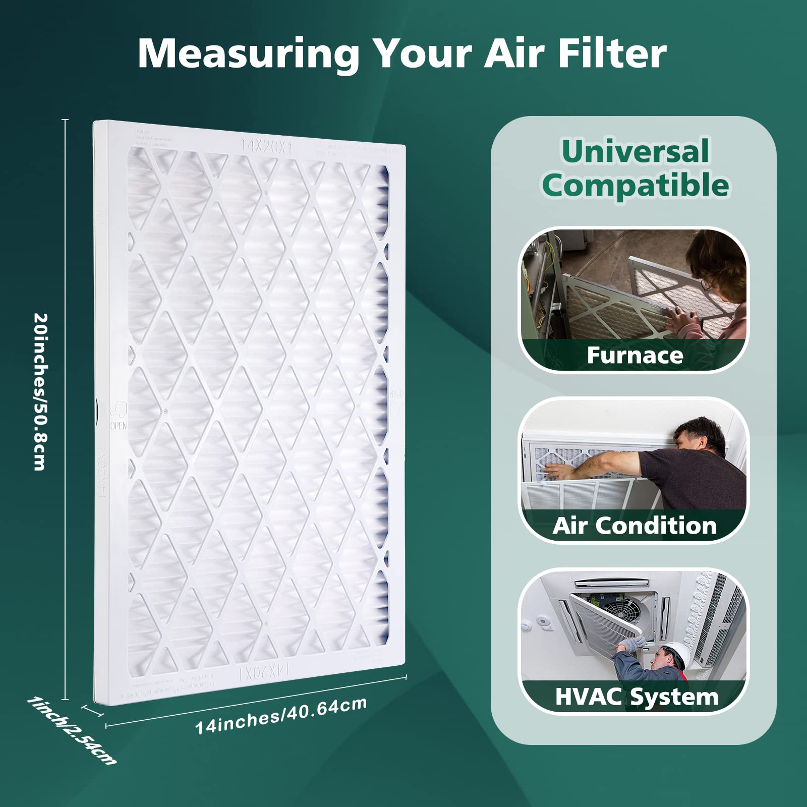 UBeesize Reusable Air Filter 14x20x1(9-Pack), MERV 8 MPR 700 AC/HVAC Furnace Air Filters,Deep Pleated Air Cleaner,1x Reusable Plastic Frame+9 x Filter Replacements,Breathe Fresher Home And Office