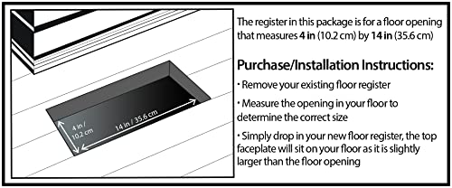 Decor Grates NGH414-NKL New Gothic Floor Register, 4 x 14 Inches, Plated Nickel