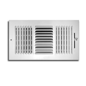 truaire c103m 14x06(duct opening measurements) 3-way supply sidewall or ceiling register grille, 14-inch x 6-inch, white-powder coated