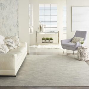 Nourison Positano Modern Light Grey 9' x 12' Area Rug, Easy Cleaning, Non Shedding, Bed Room, Living Room, Dining Room, Kitchen (9x12)