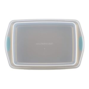 Rachael Ray Cucina Nonstick Baking Pan / Cake Pan With Lid and Grips, Rectangle - 9 Inch x 13 Inch, Brown