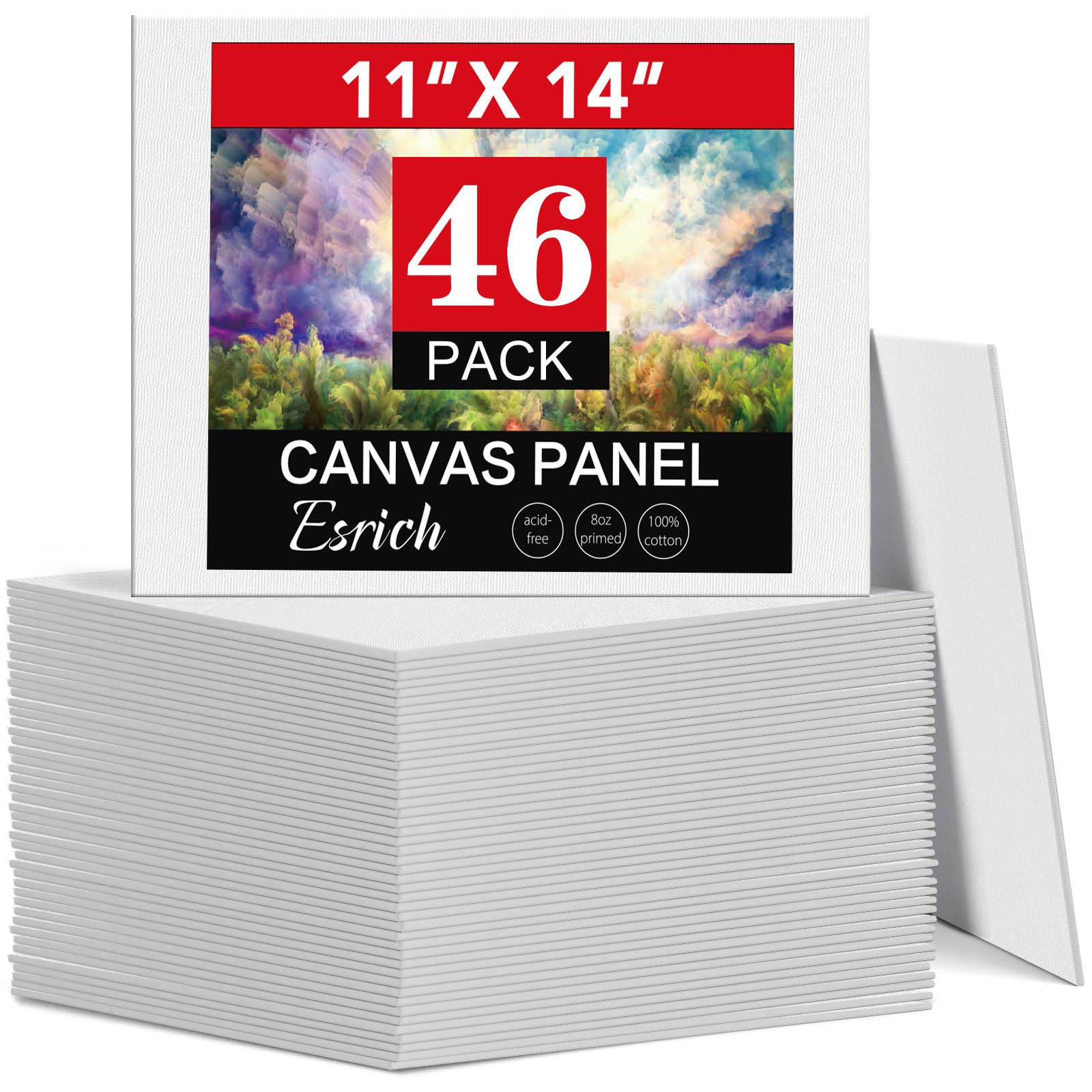 Canvas Panels for Painting 11x14 Inch, 46 Pack Painting Canvas, Blank Canvas Boards for Painting, Canvas Panels for Oil Paint, Watercolor, Acrylic Paint, Gouache and Tempera, DIY.