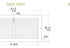 Imperial RG0121 14 x 8-Inch Steel Painted Baseboard Register, White