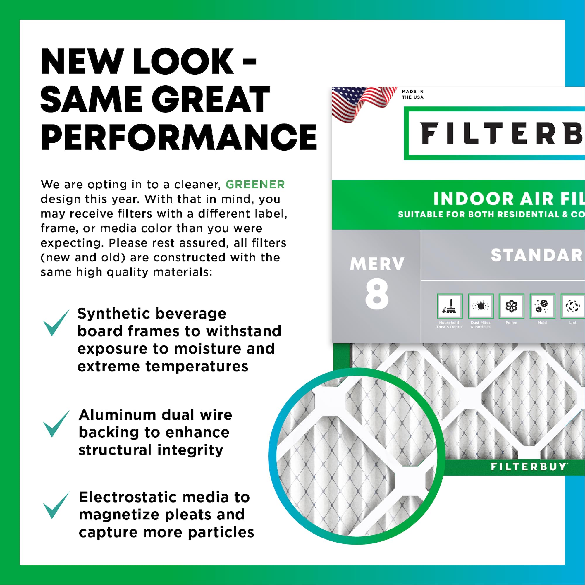 Filterbuy 14x25x1 Air Filter MERV 8 Dust Defense (4-Pack), Pleated HVAC AC Furnace Air Filters Replacement (Actual Size: 13.50 x 24.50 x 0.75 Inches)