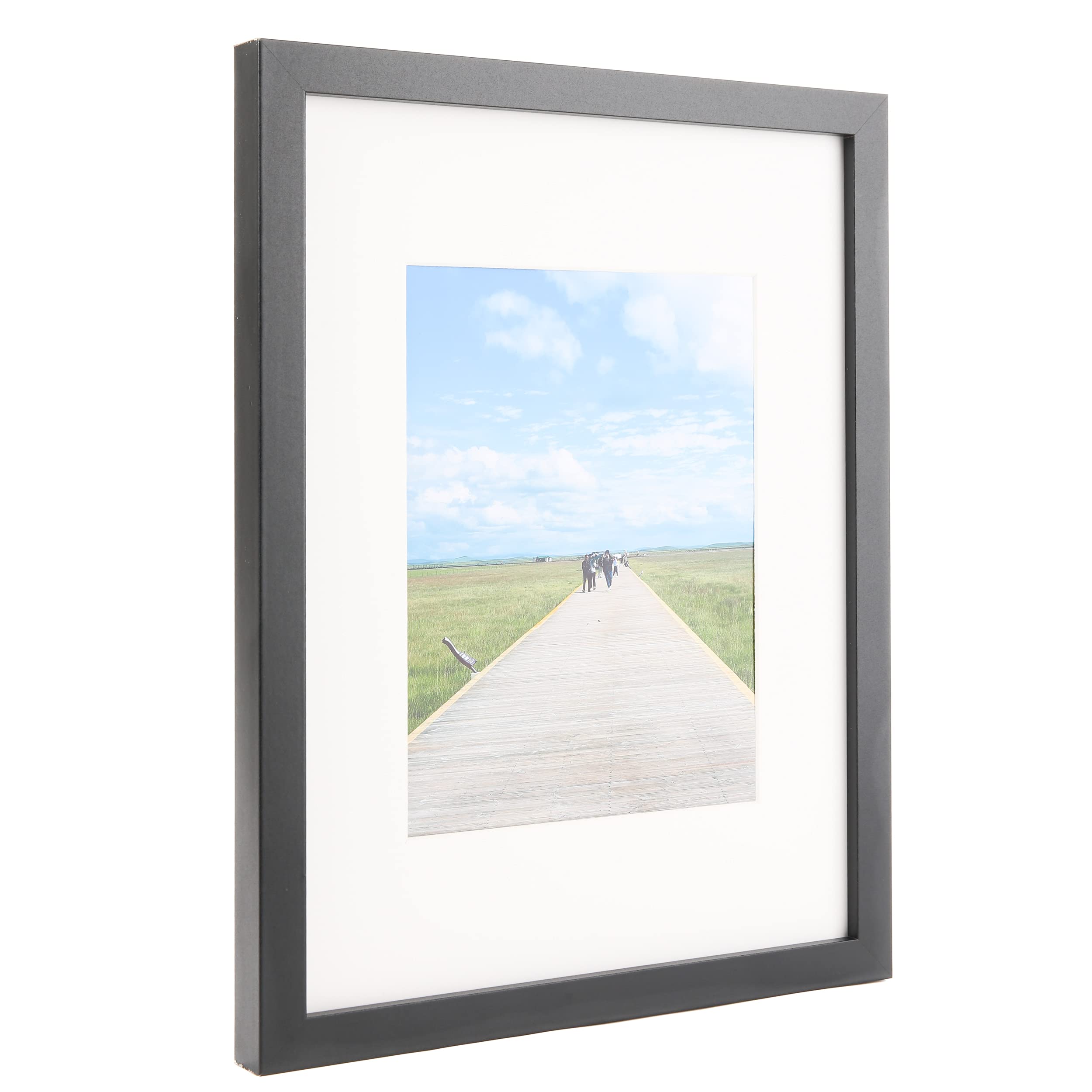 Aynoo 11x14 Picture Frame Black Display Photos 8x10 Picture Frame with Mat or 11x14 Without Mat, Wood Picture Frames 11x14 with Mat for 8x10 Picture Frames (1Pack)