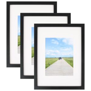 Aynoo 11x14 Picture Frame Black Display Photos 8x10 Picture Frame with Mat or 11x14 Without Mat, Wood Picture Frames 11x14 with Mat for 8x10 Picture Frames (1Pack)