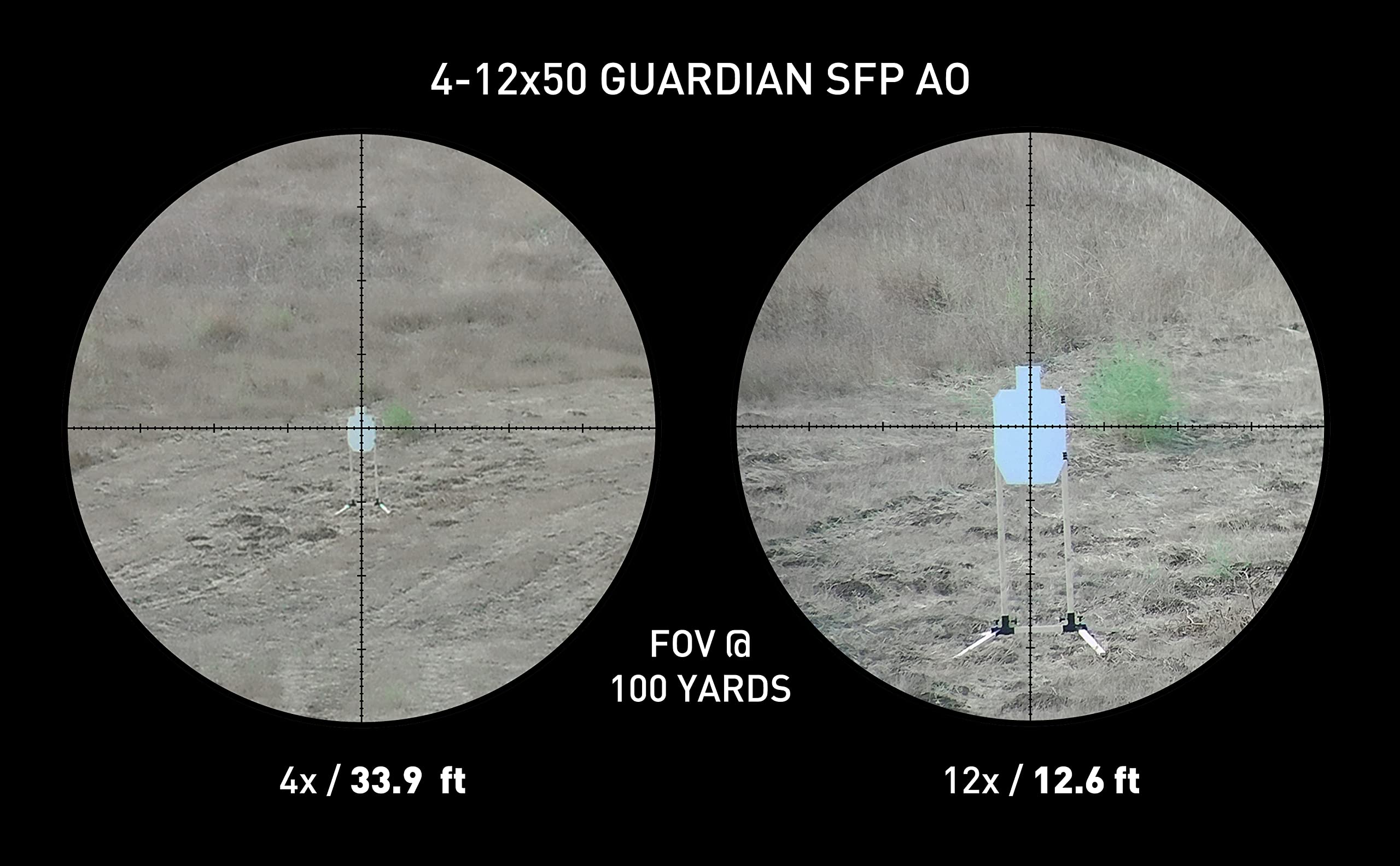 Monstrum Guardian 4-12x50 AO Rifle Scope with Parallax Adjustment | Black