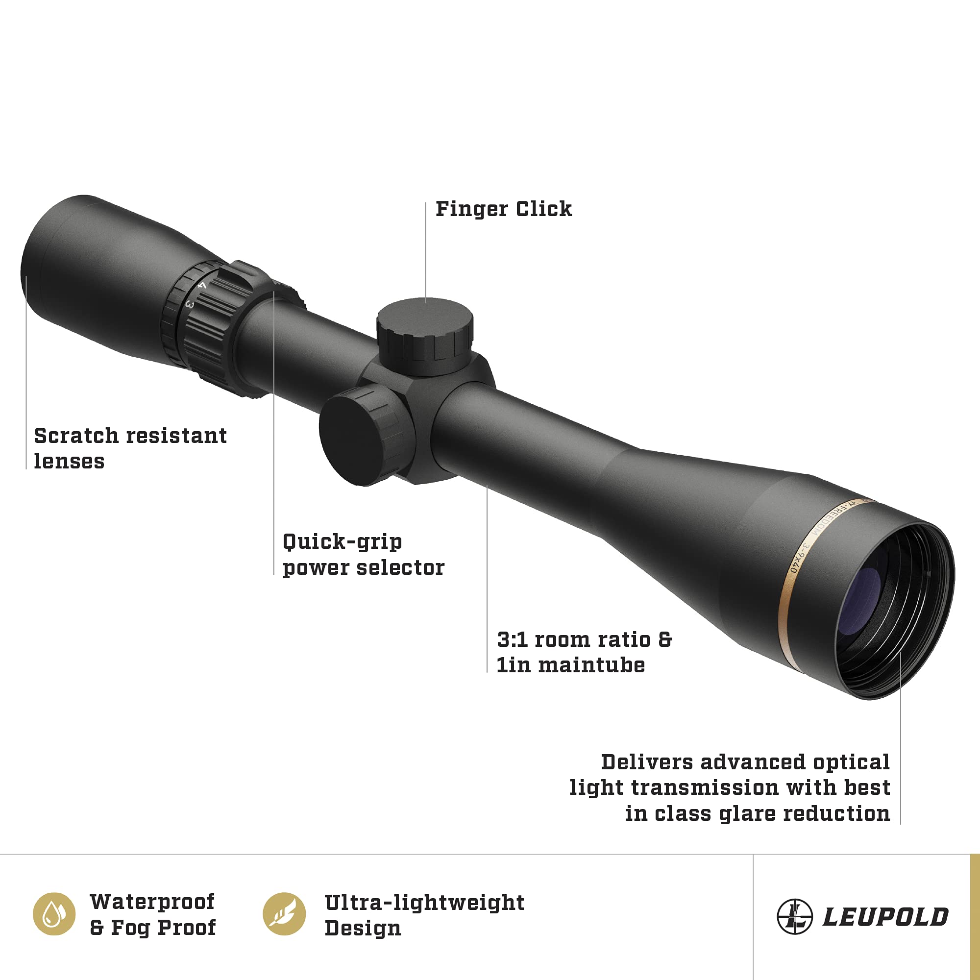 Leupold VX-Freedom 3-9x40 (1 inch) Hunt-Plex Reticle Riflescope