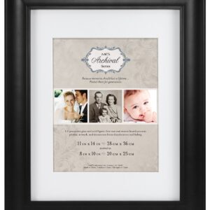 MCS Archival 11x14 Inch Frame with 8x10 Inch Mat, Black (66896)