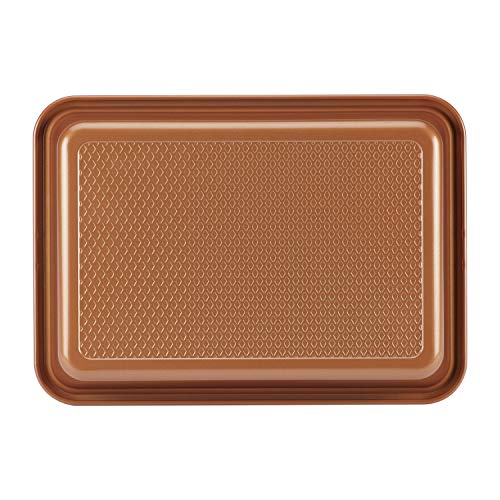 Ayesha Curry Nonstick Bakeware Nonstick Baking Pan With Lid / Nonstick Cake Pan With Lid, Rectangle - 9 Inch x 13 Inch, Brown, Copper