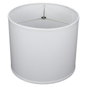 fenchelshades.com 14" top diameter x 14" bottom diameter 12" height cylinder drum lampshade usa made (linen white)