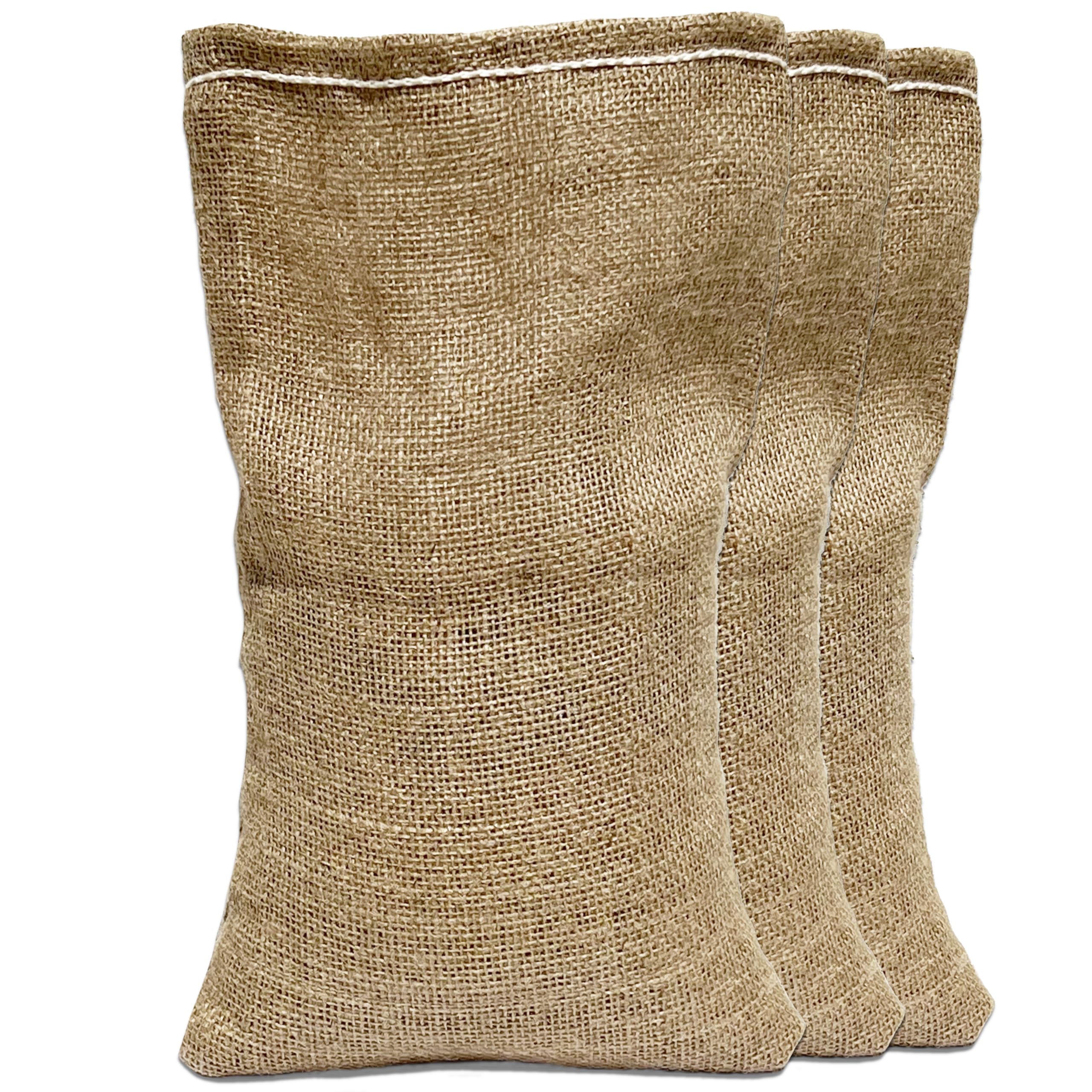 Woolsacks Burlap Christmas Bags | Blank Burlap Sacks for Holiday Crafts and Farmhouse Christmas Decor | 9" x 14" | Made in the USA (Pack of 3)