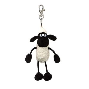 aurora world shaun the sheep plush 61176 backpack clip, black and white, great gift idea,9 x 7 x 14 centimetres