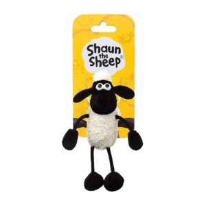 Aurora World Shaun The Sheep Plush 61176 Backpack Clip, Black and White, Great Gift Idea,9 x 7 x 14 centimetres