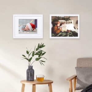 Golden State Art, 11x14 White Picture Frame, Wood Frame And Tempered Glass, Display for 8x10 Picture with Mat or 11x14 picture without Mat Wall Display, 1 Pack