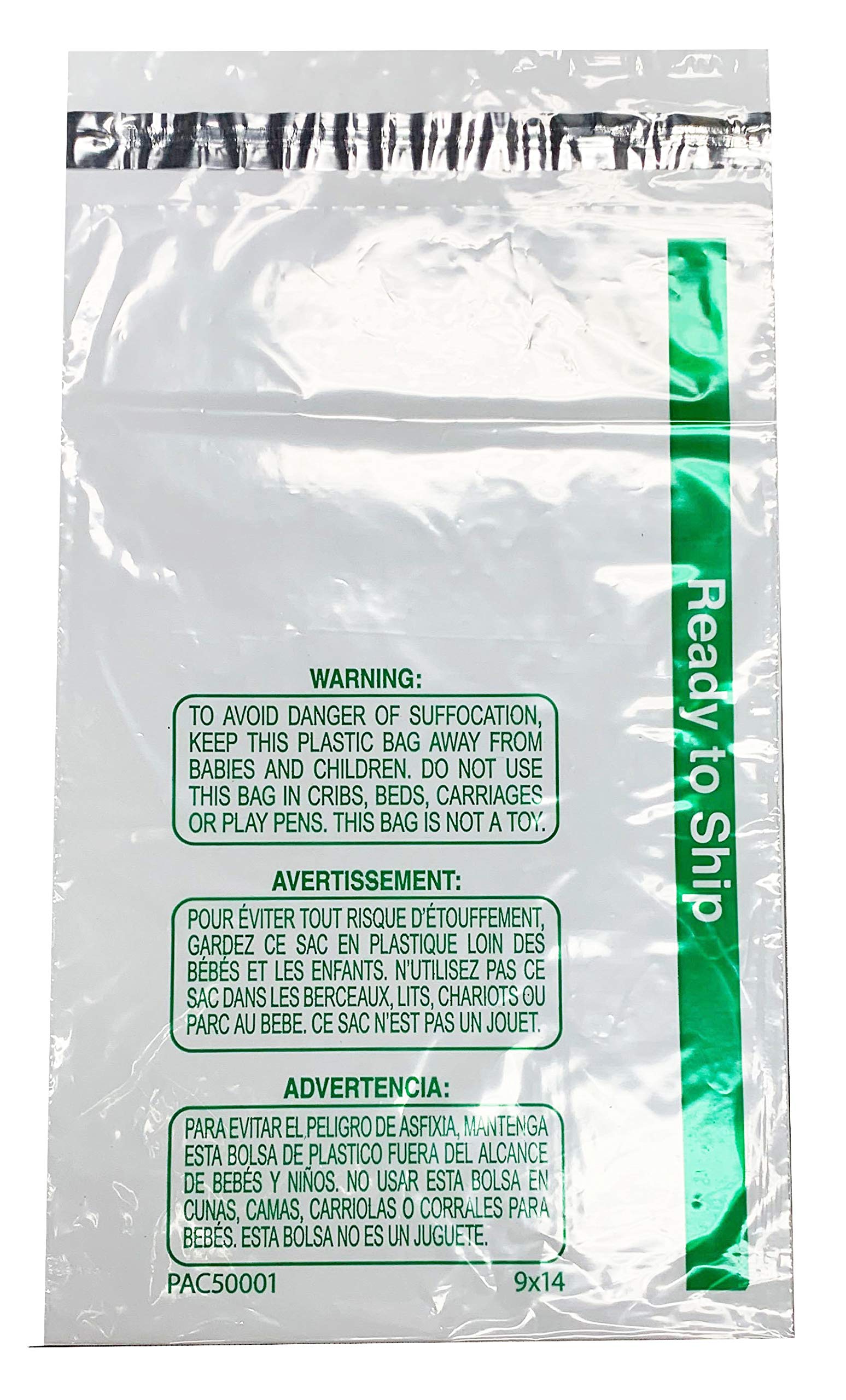 NuBox Clear 9x14 'Ready to Ship' Sealable 1.5 mil Poly Bags w/Self-Seal, Suffocation Warning, 100% FBA Packaging and Prep Compliance, 9" x 14" (1,500 Bags)