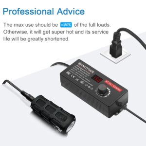 SHNITPWR Universal Power Supply Adjustable DC 24V 12V 9V 14V 19V 30V 36V AC Adapter Multi-Voltage 9V ~ 36V 3A 108W DC Power Adapter 100V~240V AC to DC Variable Power Converter 14 Tips 5.5x2.5mm