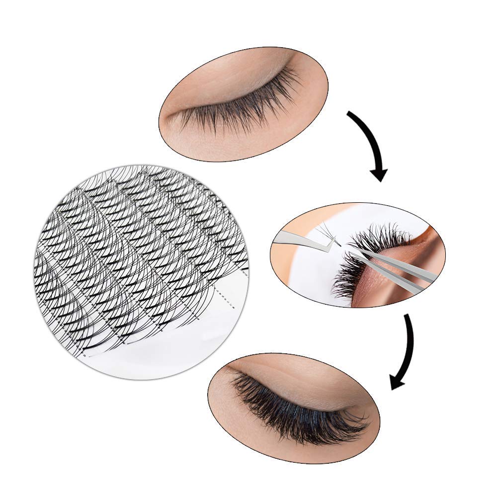 Premade Fans Eyelash Extensions 3D 0.07mm D MIX-9-16mm Short Stem|Optinal 3D|4D|5D|6D|7D|8D 0.07/0.10mm C/D 8-18mm Mix-9-16mm 12-15mm 8-15mm(3D 0.07D MIX9-16)