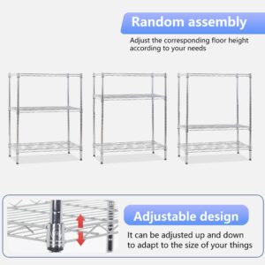 FDW 3 Tier Wire Shelving Units Metal Storage Rack 23L x 13W x 30H Adjustable Pantry Shelves NSF Kitchen Shelf for Kitchen Garage Small Places Commercial,Chrome