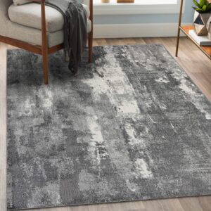 luxe weavers euston collection 7681 dark grey 8x10 modern abstract area rug