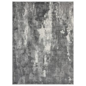 LUXE WEAVERS Euston Collection 7681 Dark Grey 8x10 Modern Abstract Area Rug