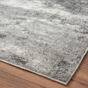 LUXE WEAVERS Euston Collection 7681 Dark Grey 8x10 Modern Abstract Area Rug