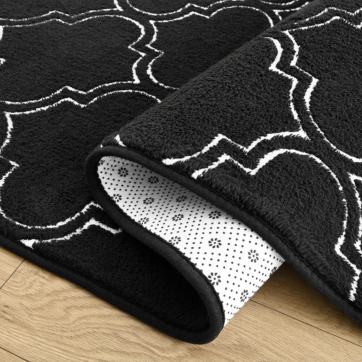 HOMORE Black and White Area Rugs for Bedroom, 6x9 Black Memory Foam Rugs for Boys Bedroom, Black Fluffy Shag Rugs for Living Room, Large Rug and Carpets for Kids Nursery PlayRoom Classroom Decor