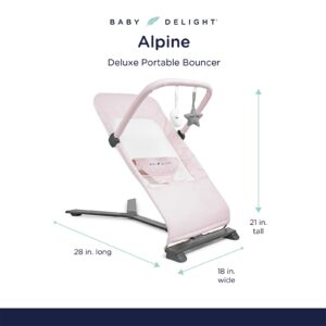 Baby Delight Alpine Deluxe Portable Bouncer | Infant | 0 – 6 Months | Peony Pink