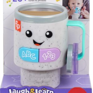 Fisher-Price Baby & Toddler Toy Laugh & Learn Wake Up & Learn Coffee Mug with Lights Music & Learning for Infants Ages 6+ Months