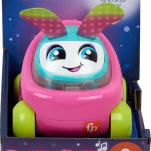 Fisher-Price Baby Learning Toy DJ Buggy Pink Push-Along Car with Music & Lights for Crawling Play for Infants Ages 9+ Months