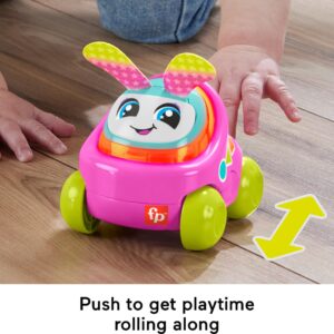 Fisher-Price Baby Learning Toy DJ Buggy Pink Push-Along Car with Music & Lights for Crawling Play for Infants Ages 9+ Months