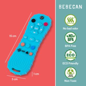 BEBECAN Silicone Baby Remote Teether - The Perfect Distraction Remote Control Toy, Safe Food Grade Silicone BPA Free Baby Teether Remote for Baby, Baby Remote Teether Control for Baby