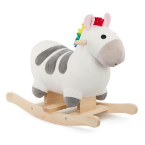 Battat – Zebra Rocking Horse – Wooden Rocker & Plush Body – Active Play Toy – Sturdy & Durable – 12 Months + – Rockin’ Zebra