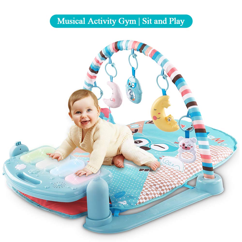 TEMI Baby Gym Toys & Activity Play Mat, Kick and Play Piano Gym Center with Music and Lights, Electronic Learning Toys for Infants, Toddlers, Newborn, Girls and Boys Ages 1 to 36 Months