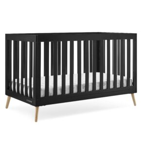 delta children essex 4-in-1 convertible baby crib, ebony with natural legs