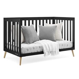 Delta Children Essex 4-in-1 Convertible Baby Crib, Ebony with Natural Legs