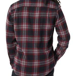 Amazon Essentials Men's Long-Sleeve Flannel Shirt (Available in Big & Tall), Black Burgundy Grey Plaid, Medium