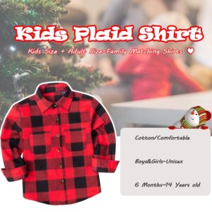 J.VER Men's Buffalo Plaid Shirt Flannel Casual Button Down Long Sleeve Shirts Red Large