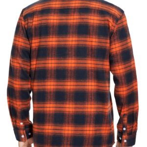 MAGCOMSEN Men's Fall Shirts for Men Button Up Flannel Shirts Long Sleeve Plaid Shirts Winter Shirts Casual Shirts Orange,2XL