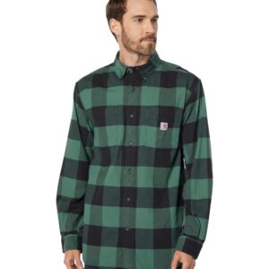 Carhartt Men's 105432 Rugged Flex Relaxed Fit Midweight Flannel Long-S - X-Large - Slate Green