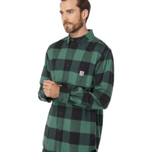 Carhartt Men's 105432 Rugged Flex Relaxed Fit Midweight Flannel Long-S - X-Large - Slate Green